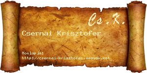 Csernai Krisztofer névjegykártya